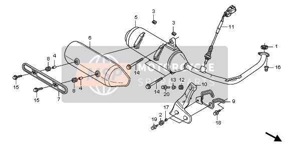 Honda FES125A 2011 EXHAUST MUFFLER for a 2011 Honda FES125A